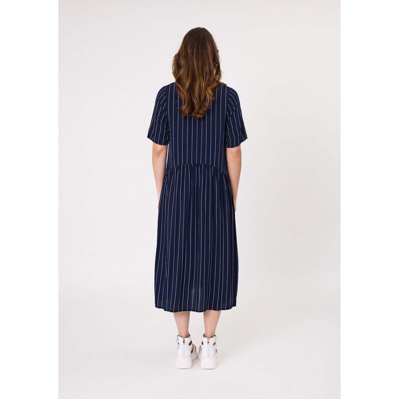 Lemon Tree Monroe Dress Navy Stripe image number 1